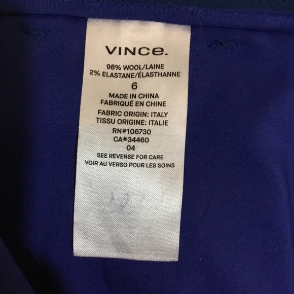 Vince Royal Blue Wide Leg Wool Cropped Dress Pants - Picture 8 of 8